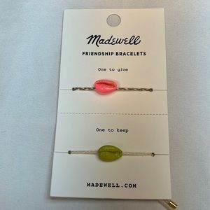 Set of two Madewell friendship Bracelets. In pink and lime Green colors.